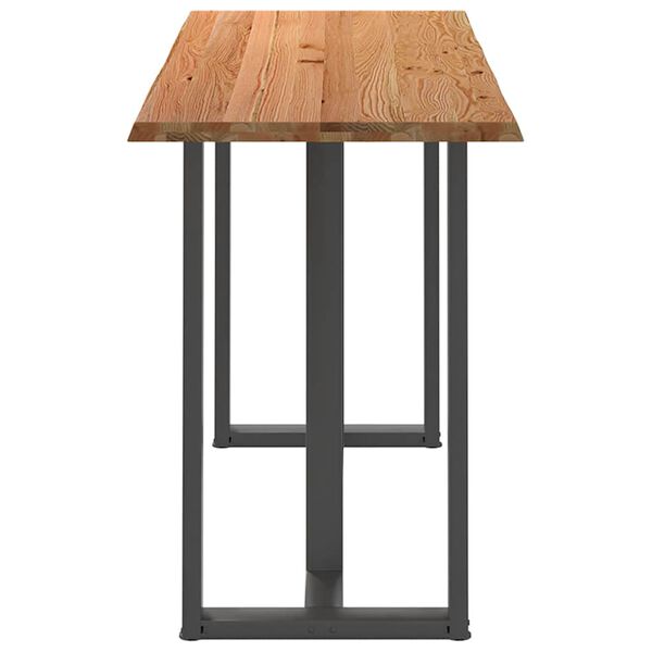 vidaXL Table de bar rectangulaire en ch&ecirc;ne massif avec bords naturels 200 x 80 x 112 cm