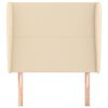 vidaXL T&ecirc;te de lit avec oreilles Cr&egrave;me 103x23x118/128 cm Tissu