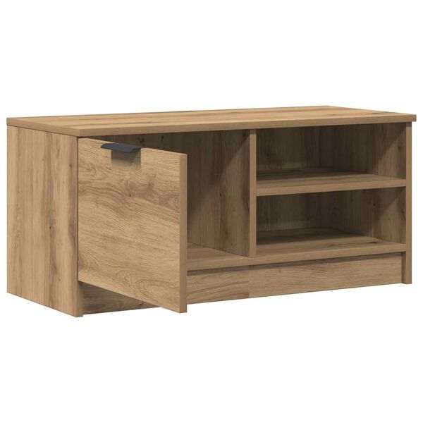 vidaXL Meuble TV ch&ecirc;ne artisanal 80x35x36,5 cm bois d'ing&eacute;nierie