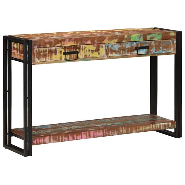 vidaXL Table console Multicolore 120 x 33 x 75 cm Bois Recycl&eacute; Solide