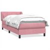 vidaXL Sommier &agrave; lattes de lit avec matelas rose 90x220 cm velours
