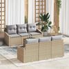 vidaXL Ensemble de canapé de jardin 7 pcs Beige et Gris clair