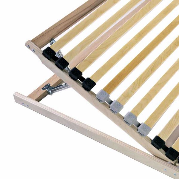 vidaXL Sommier à lattes Marron 120 x 190 cm Bois de hêtre massif