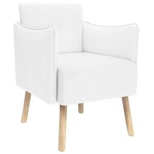 vidaXL Chaise d'appoint Blanc Tissu