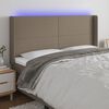 vidaXL T&ecirc;te de lit &agrave; LED Taupe 163x16x118/128 cm Tissu