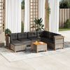 vidaXL Salon de jardin 8 pcs avec coussins gris r&eacute;sine tress&eacute;e
