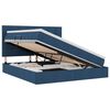 vidaXL Lit avec rangement et matelas Bleu 160 x 200 cm tissu
