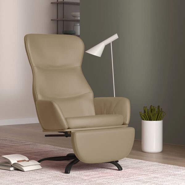 vidaXL Chaise de relaxation avec repose-pied Cappuccino Similicuir