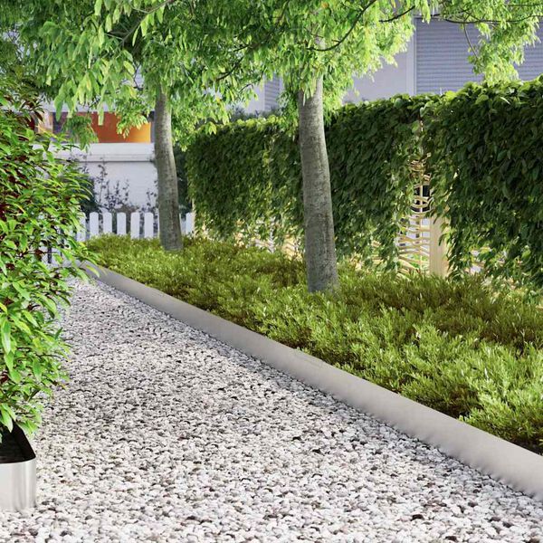 vidaXL Bordure de Pelouse 4 pcs Argent 450 x 0,05 x 15 cm