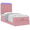 vidaXL Cadre de lit ottoman avec matelas rose 90x200 cm velours
