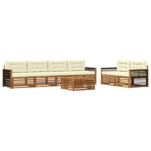 vidaXL Ensemble de canap&eacute;s d'ext&eacute;rieur 7 pc Naturel et Cr&egrave;me