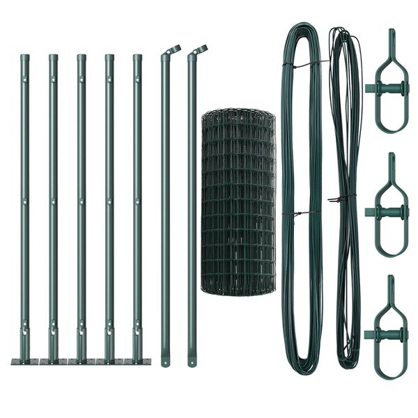 vidaXL Cl&ocirc;ture avec poteau Vert 0,6 x 10 m Acier et PVC