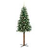vidaXL Sapin de Noël mince Vert 180 cm PVC et bois de pin massif