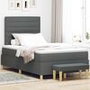 vidaXL Lit &agrave; ressorts avec matelas Gris fonc&eacute; 120 x 200 cm tissu