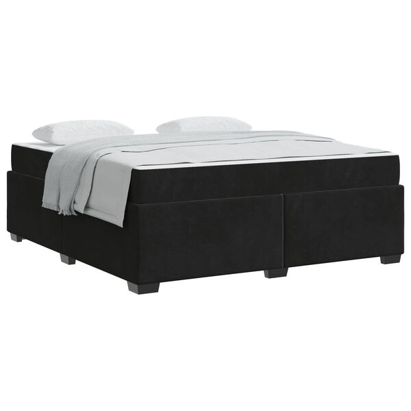 vidaXL Cadre de lit avec matelas Noir 180 x 200 cm tissu