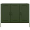 vidaXL Buffet vert olive 100,5x39x79 cm acier