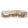 vidaXL Ensemble de canap&eacute;s d'ext&eacute;rieur 11 pc Blanc Naturel et Cr&egrave;me