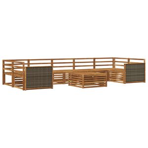 vidaXL Ensemble de canap&eacute;s d'ext&eacute;rieur 8 pcs Naturel