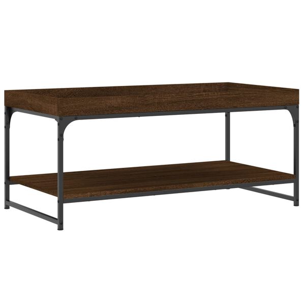 vidaXL Table basse ch&ecirc;ne marron 100x49x45 cm bois d'ing&eacute;nierie