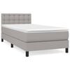 vidaXL Sommier &agrave; lattes de lit et matelas Gris clair 90x190 cm Tissu