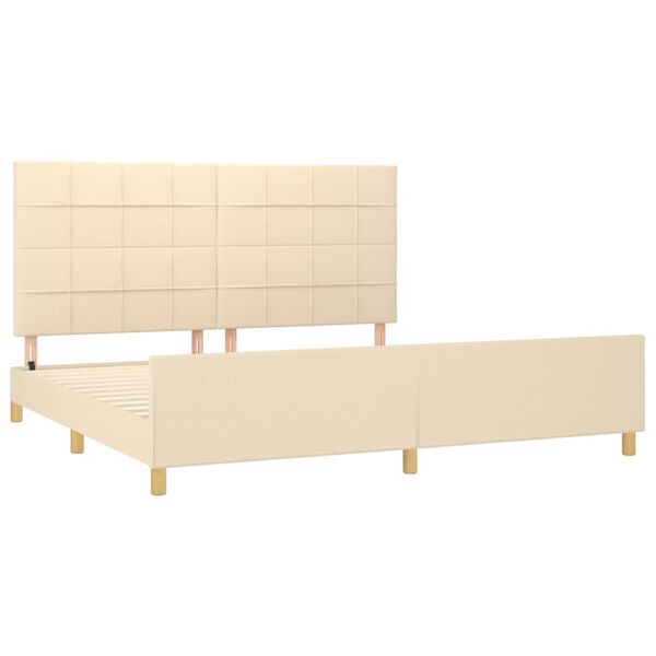 vidaXL Cadre de lit sans matelas cr&egrave;me 200x200 cm tissu