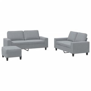 vidaXL Ensemble de canap&eacute;s 3 pcs gris clair tissu