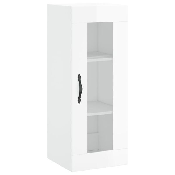 vidaXL Armoire murale blanc brillant 34,5x34x90 cm