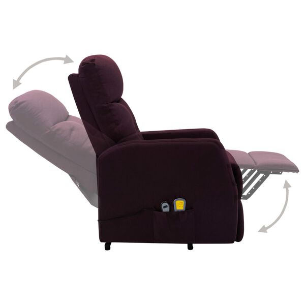 vidaXL Fauteuil de massage Violet Tissu