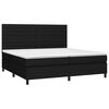 vidaXL Sommier &agrave; lattes de lit et matelas et LED Noir 200x200 cm Tissu