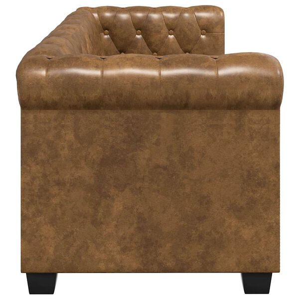 vidaXL Canapé Chesterfield 2 places cuir artificiel marron