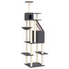 vidaXL Arbre &agrave; chat avec griffoirs en sisal Gris fonc&eacute; 201 cm