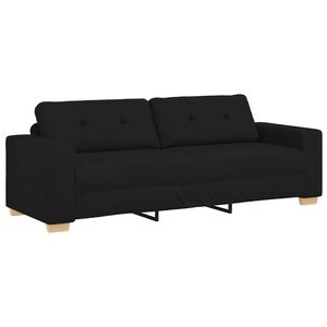 vidaXL Canap&eacute; 3 places noir en tissu 220x78x80 cm
