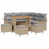 vidaXL Ensemble de canap&eacute; de jardin 9 pc Beige polyrotin