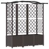 vidaXL Lit &Eacute;lev&eacute; avec Treillis et Toit Marron 163 x 40 x 141 cm PP