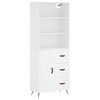 vidaXL Buffet haut Blanc 69,5x34x180 cm Bois d'ing&eacute;nierie
