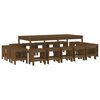 vidaXL Ensemble &agrave; manger de jardin 17 pcs marron miel bois pin massif