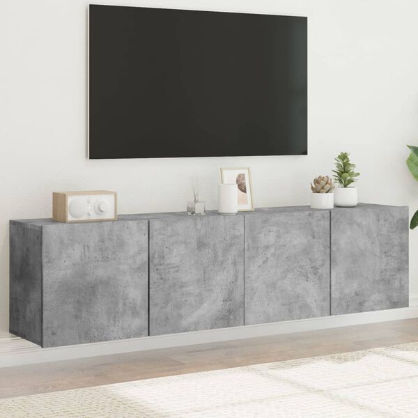 vidaXL Meubles TV muraux 2 pcs gris b&eacute;ton 80x30x41 cm