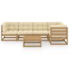 vidaXL Salon de jardin 6 pcs avec coussins Bois de pin massif