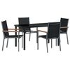 vidaXL Ensemble de salle &agrave; manger pour jardin 5 pc Noir