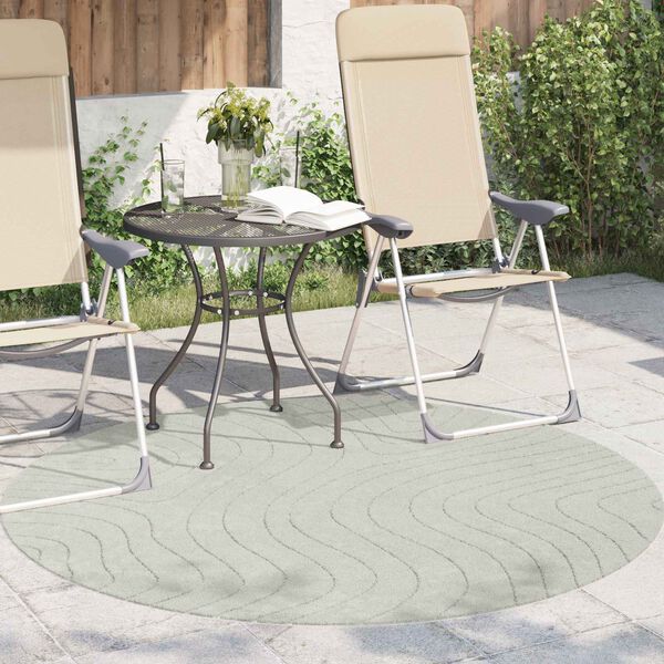 vidaXL Tapis de surface Rond PALMERAS Vert &Oslash; 120 CM Polyester