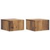 vidaXL Cabinet de chevet mural 2 pc Bois ancien 33 x 34,5 x 20 cm