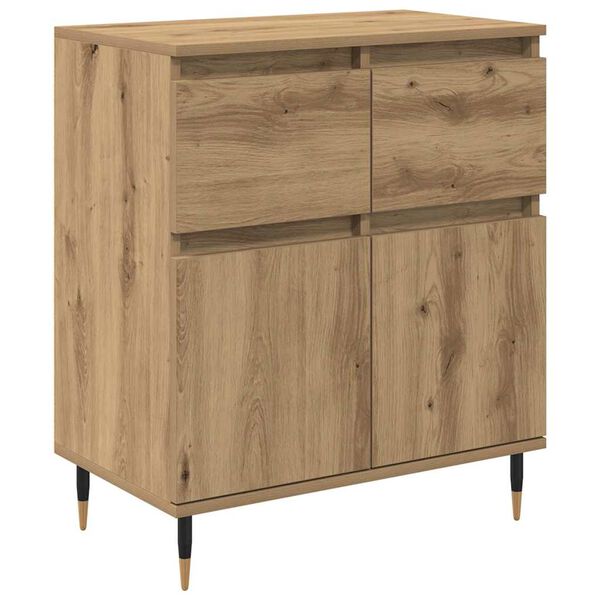 vidaXL Buffet Ch&ecirc;ne artisanal 60 x 35 x 70 cm Bois d'ing&eacute;nierie et fer