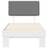 vidaXL Cadre de lit avec tête de lit rembourrée Gris clair 75 x 190 cm