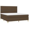 vidaXL Sommier &agrave; lattes de lit matelas et LED Marron fonc&eacute; 160x200 cm