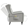vidaXL Fauteuil de massage inclinable gris clair velours