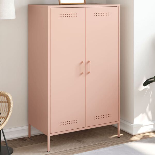 vidaXL Buffet haut rose 68x39x113 cm acier