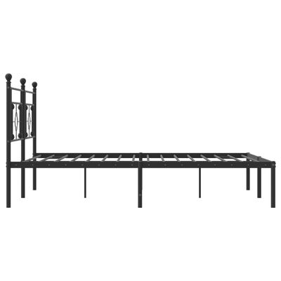 vidaXL Cadre de lit métal sans matelas avec tête de lit noir 183x213cm