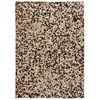 vidaXL Tapis Cuir v&eacute;ritable Patchwork 160 x 230 cm Carr&eacute; Marron/Blanc