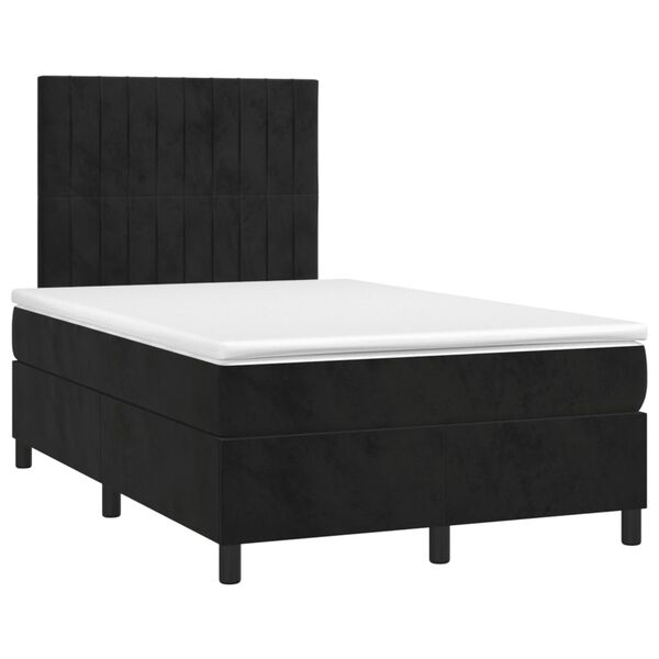 vidaXL Sommier &agrave; lattes de lit avec matelas Noir 120x200 cm Velours