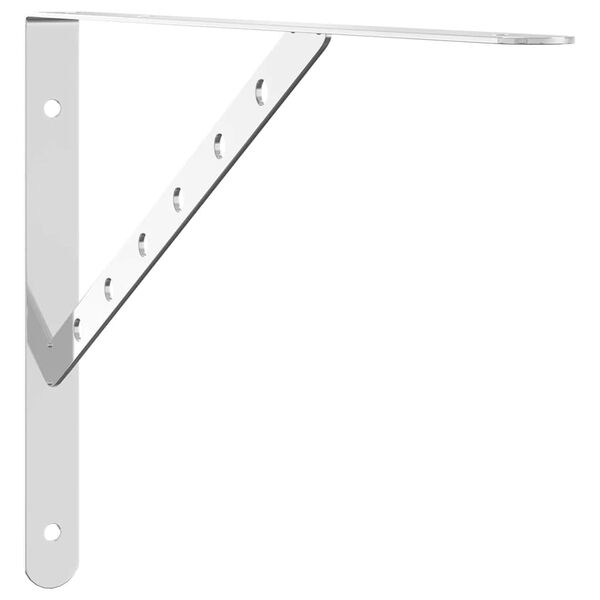 vidaXL Supports d'étagères 4 pcs 40x2,5x25 cm argenté acier inoxydable